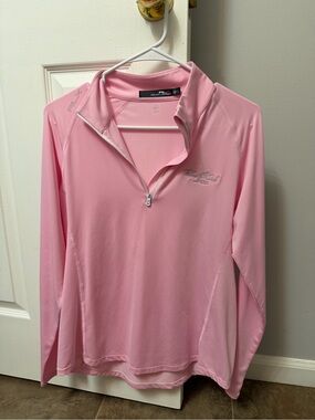 Ralph Lauren Pink Long-Sleeve 1/4 Zip Performance Top
